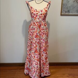 Altar’d State Lindy Floral Tiered Maxi Dress size L